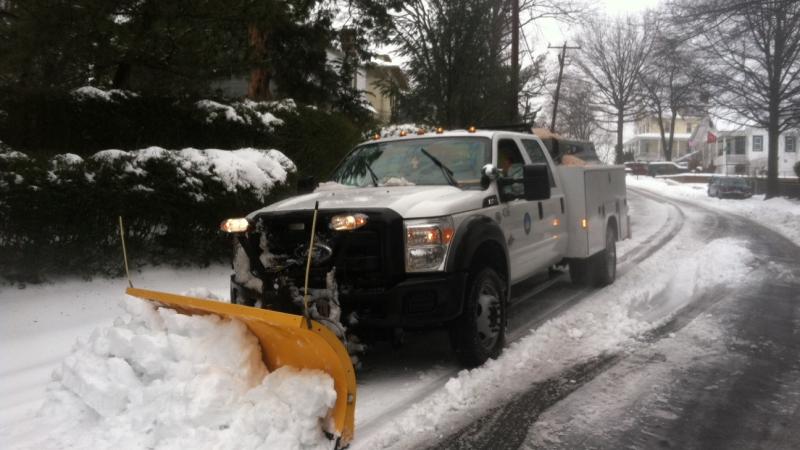 City of Alexandria snow plow during a snowstorm