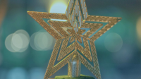 close up of star trophy with blurred background